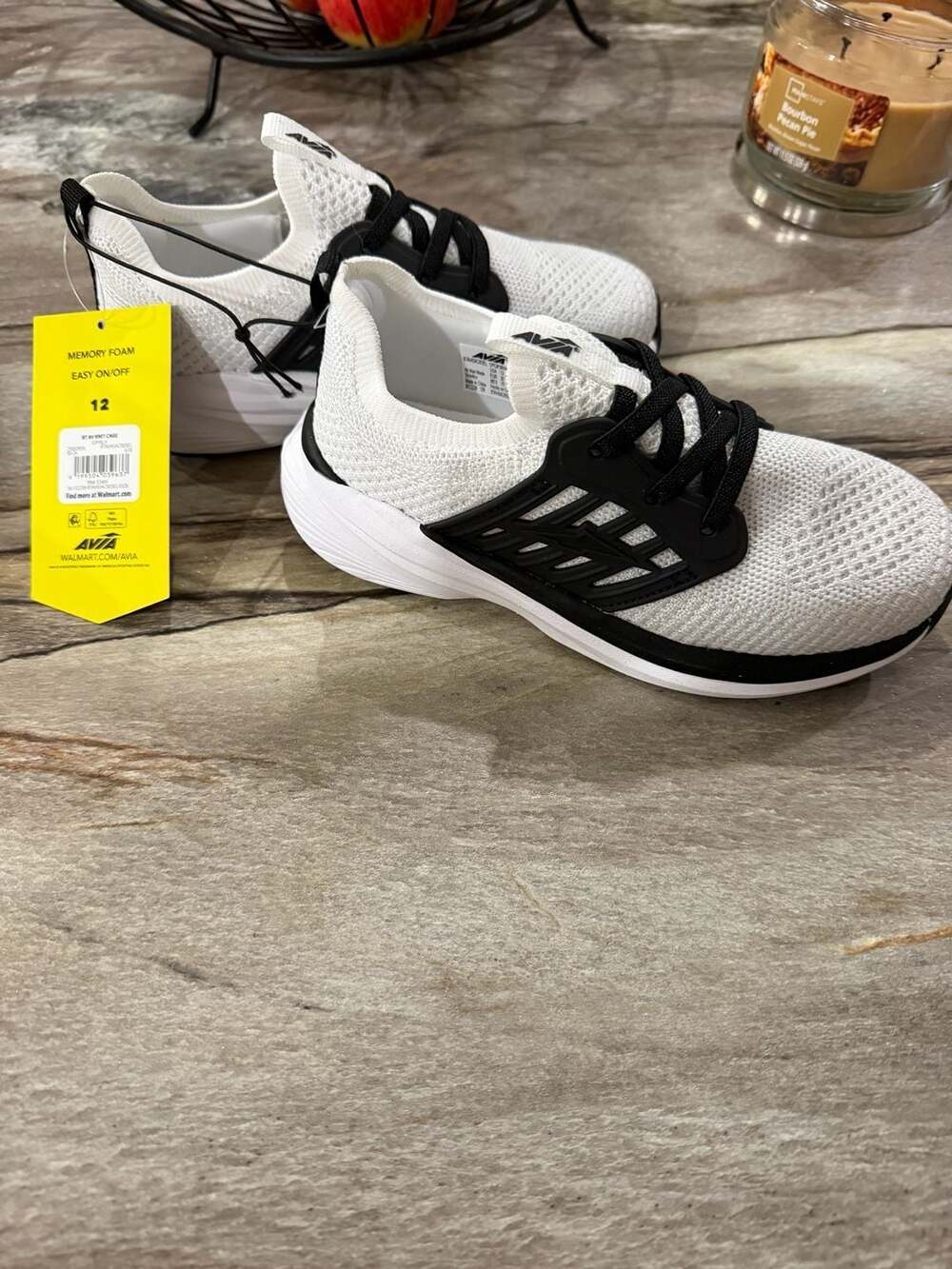Avia Knit Cage Sneakers Size 12 White Black